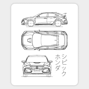 Civic FK8 Type R (10th Gen) Blueprint Magnet